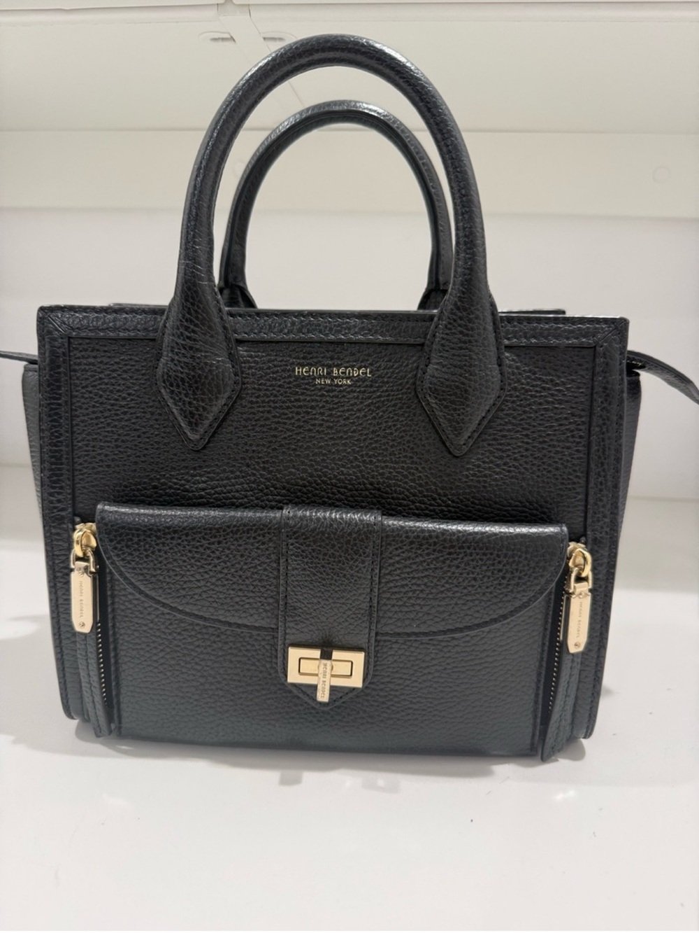 Henri Bendel Rivington Convertible Satchel w/ Detachable Wallet & Adj Strap, EUC